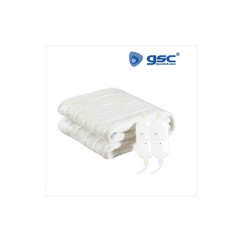 Calentador de cama eléctrico doble 160x140cm 2x60W Blanca VÄLINE C1/10