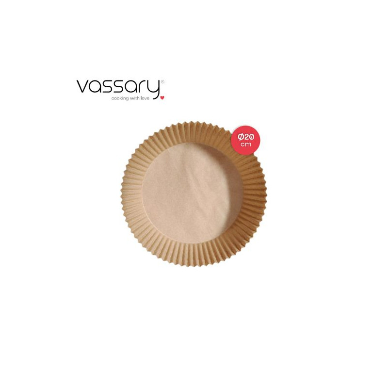 Pack 100 piezas papel para freidora de aire redonda 20cm VASSARY C1/24