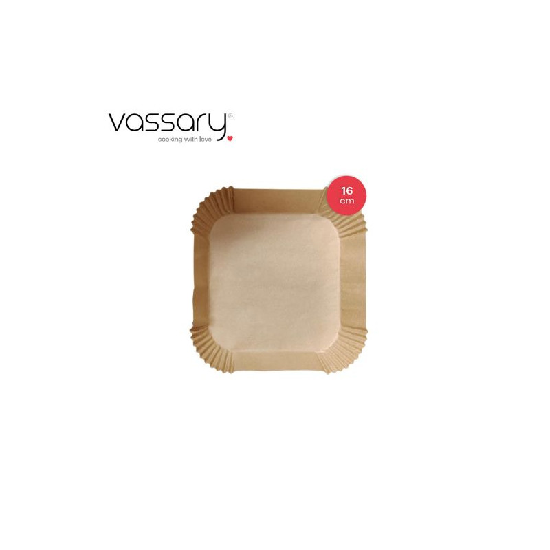 Pack 100 piezas papel para freidora de aire cuadrado 16cm VASSARY C1/24