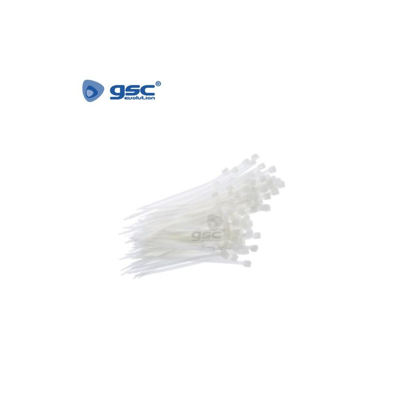 Bridas 100% Nylon 250mm x 4.8mm Natural Bolsa 25 unidades GSC C1/400