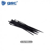 Bridas 100% Nylon 160mm x 2.5mm Negro Bolsa 25 unidades GSC C1/800