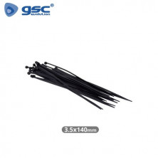 Bridas 100% Nylon 140mm x 3.5mm Negro Bolsa 25 unidades GSC C1/1000