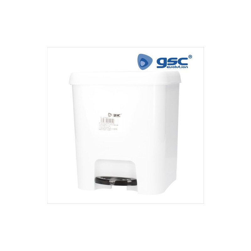 Cubo de basura con pedal 7L Blanco GSC /6