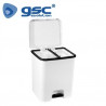 Cubo de basura con pedal y separador 52L 420x375x500mm Blanco/Negro GSC C1/1