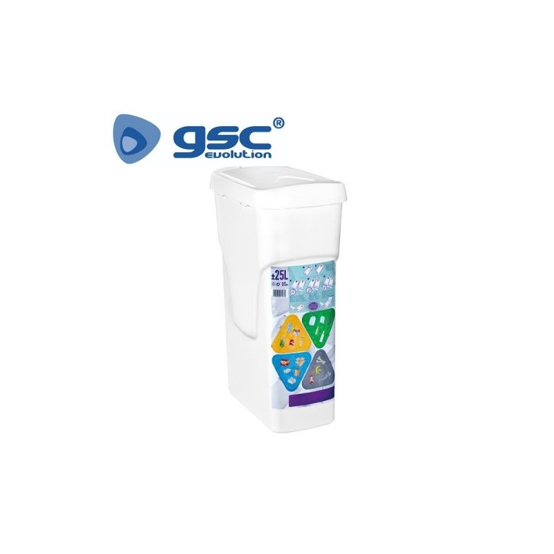 Cubo de basura modular de reciclaje 25L 200x365x520mm Blanco GSC C1/4