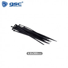 Bridas 100% Nylon 300mm x 4.8mm Negro Bolsa 25 unidades GSC C1/400