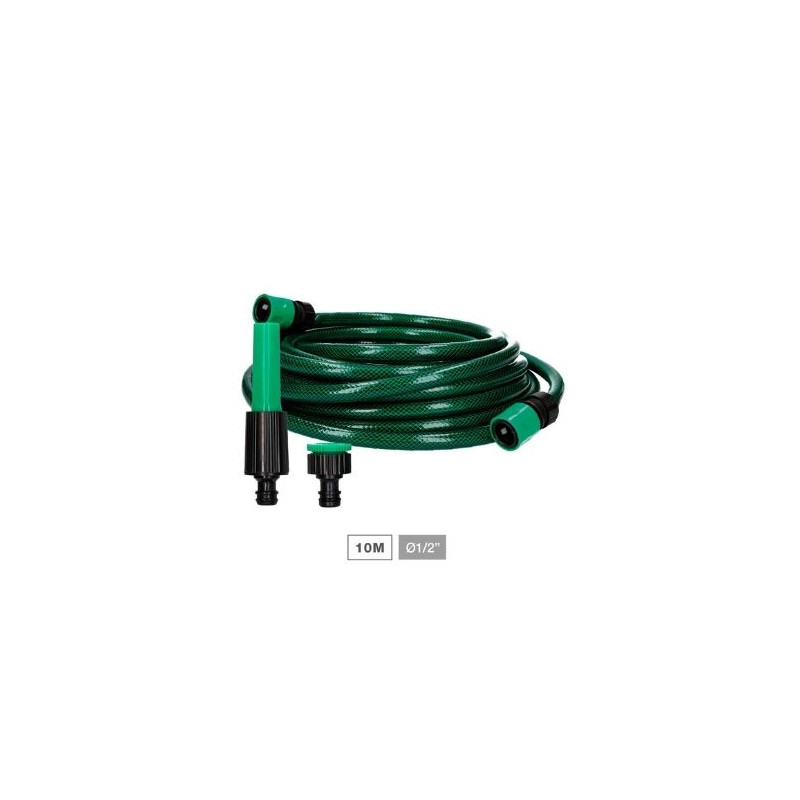 Kit manguera 10 metros Diámetro 1/2 pulgada 12,5mm Bairia (Antitorsión, 3 capas) NAVELIS