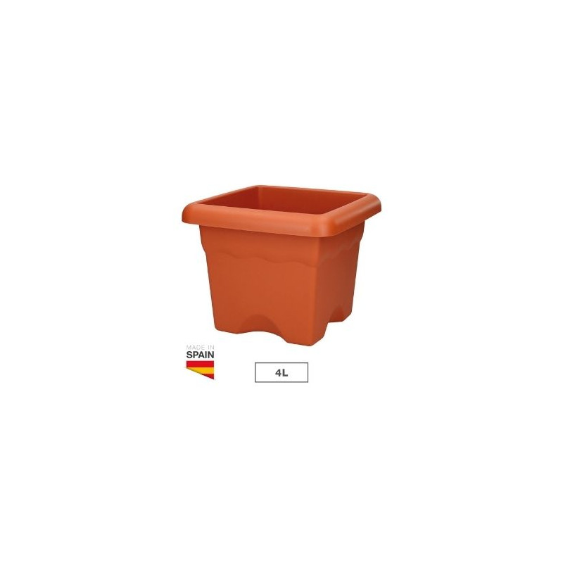 Maceta cuadrada Terra 220mm Marrón GSC