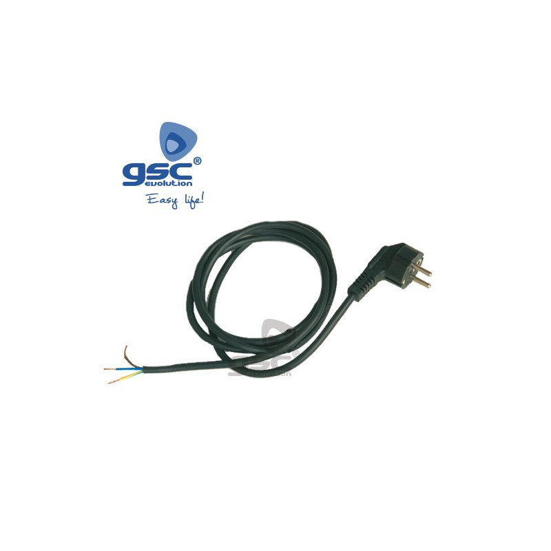 Conexion Cable schucko Negro 3 x 1,0 mm 3 m con cables sueltos GSC C1/50