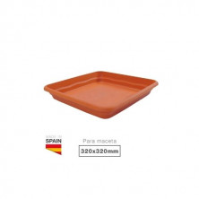 Plato para maceta cuadrada Terra 320mm Marrón GSC