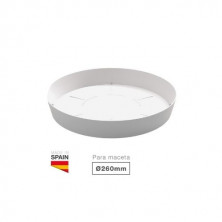 Plato para cuenco y maceta Tes y Doric Diámetro 260mm Blanco GSC