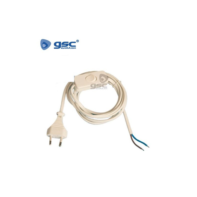 Conexion Cable plano Blanco 2 x 0,75 mm 2 m con interruptor GSC C1/50