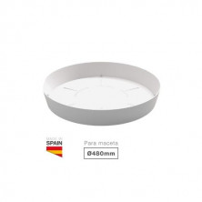Plato para cuenco y maceta Tes y Doric Diámetro 480mm Blanco GSC