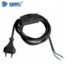 Conexion Cable plano Negro 2x0,75mm 1,5m con interruptor GSC C1/50