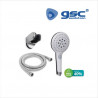 Kit de ducha ECO ahorro Teléfono Alcachofa 129 mm 3 funciones + Flexo + Soporte ajustable GSC C1/20