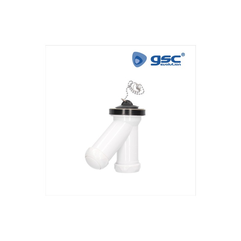 Sifón Y compacto válvula lavabo - bidet salida Diámetro 40mm y junta cónica reductora Diámetro 32mm