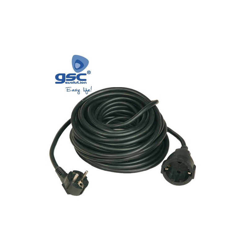 Prolongador 25m 16A 3x1,5mm Schuko Negro GSC C1/5