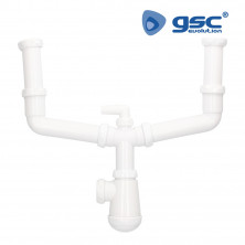 Sifón doble para fregadero sin válvulas GSC C1/15