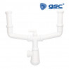 Sifón doble para fregadero sin válvulas GSC C1/15
