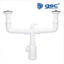 Sifón doble para fregadero con válvulas GSC C1/12