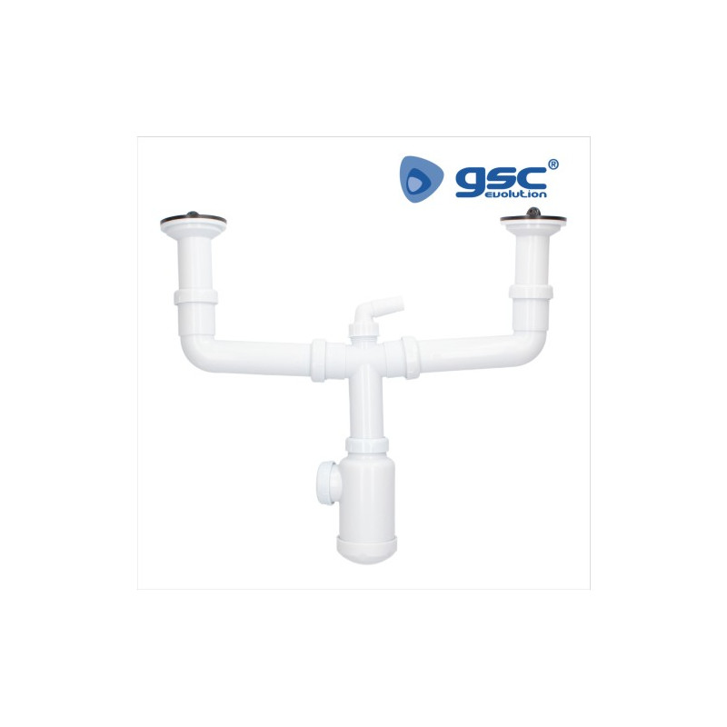 Sifón doble para fregadero con válvulas GSC C1/12