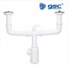 Sifón doble para fregadero con válvulas GSC C1/12