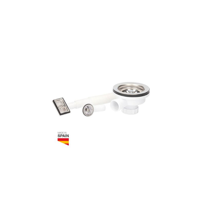 Válvula para fregadero con cesta y rebosadero Blanco GIFONT C1/42