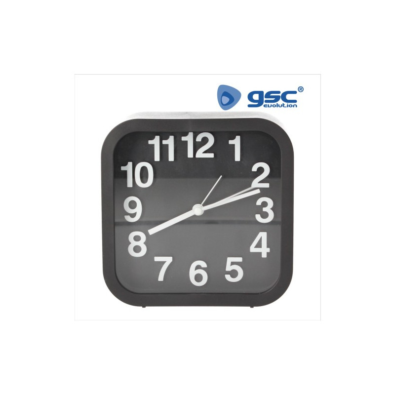 Reloj Despertador analógico de sobremesa 132x52x132mm con alarma Negro GSC C1/36