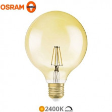 Bombilla Globo LED E27 G125 2,5w 2400K 220Lm REGULABLE Filamento Gold Vintage 1906 OSRAM