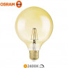 Bombilla Globo LED E27 G125 2,5w 2400K 220Lm REGULABLE Filamento Gold Vintage 1906 OSRAM