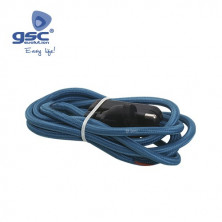 Cable textil 1,5m 2x0,75mm con clavija e interruptor Azul GSC C1/100