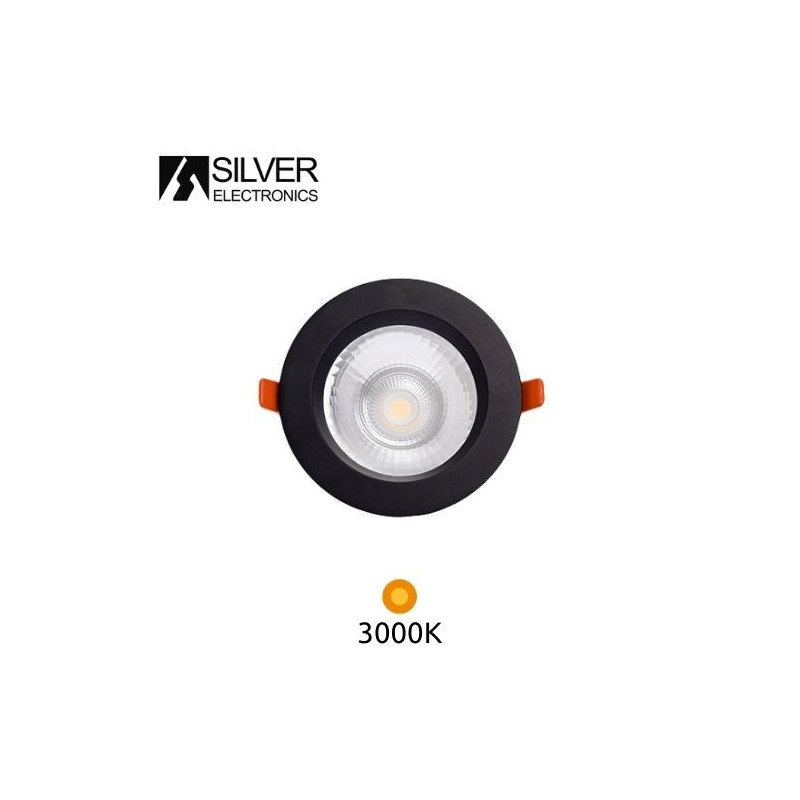 Downlight LED Redondo EMPOTRABLE PLEX 15w 3000K Color del marco Negro 100x53mm SILVER UUS