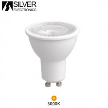 Bombilla Dicroica LED GU10 ((( REGULABLE ))) 8w 3000K 600Lm 220V PREMIUM SILVER C1