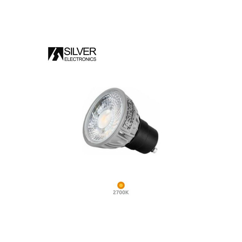 Bombilla Dicroica LED GU10 5w 2700K 470Lm Gris PRO 220V PREMIUM SILVER