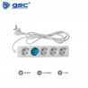 Base 5 Tomas TT 3x1,0mm 1,5 metros de cable Blanca GSC C1/15