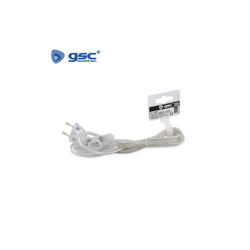 Conexion Cable plano Transparente 2 x 0,75 mm 2 m con interruptor GSC C1/100