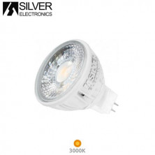 Bombilla Dicroica LED MR16 5w 3000K 470Lm Blanca PRO 12V PREMIUM SILVER C10