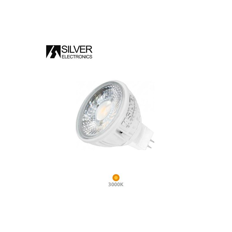 Bombilla Dicroica LED MR16 5w 3000K 470Lm Blanca PRO 12V PREMIUM SILVER