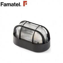 Aplique de pared Máx.60w E27 Ovalado Difusor cristal Negro IP44 FAMATEL C1