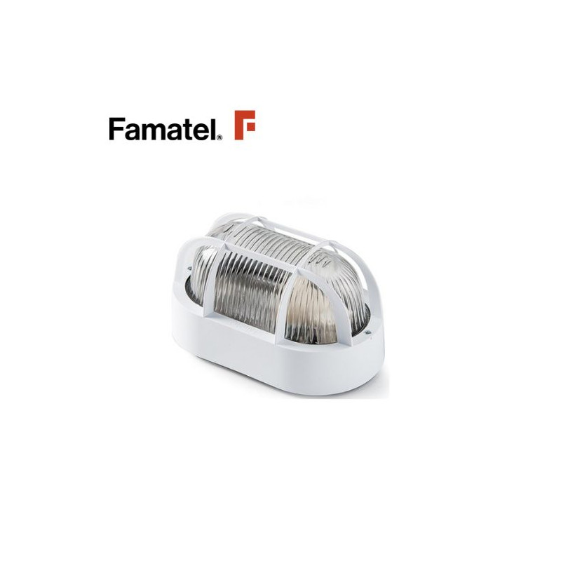 Aplique de pared Máx.60w E27 Ovalado Difusor cristal Blanco IP44 FAMATEL C1