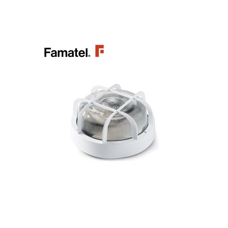 Aplique de pared Máx.100w E27 Redondo Difusor cristal Blanco IP44 FAMATEL C1