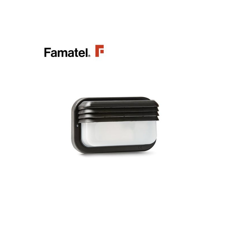 Aplique de pared Máx.18w E27 Horizontal Difusor Exterior Negro IP44 ECOLED FAMATEL C1