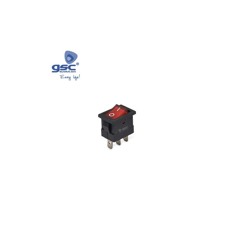 Interruptor SPST ON OFF con luz 6A - 104A Bolsa 5 undiades GSC C10/1