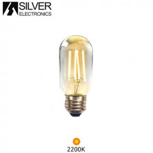 Bombilla Tubular LED E27 2w 2200K 220Lm Filamento EDISON 220V PREMIUM SILVER C1