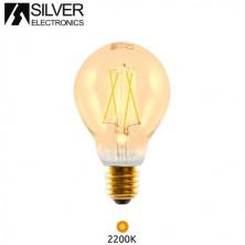 Bombilla Estándar LED E27 3w 2200K 300Lm Filamento EDISON 220V SILVER