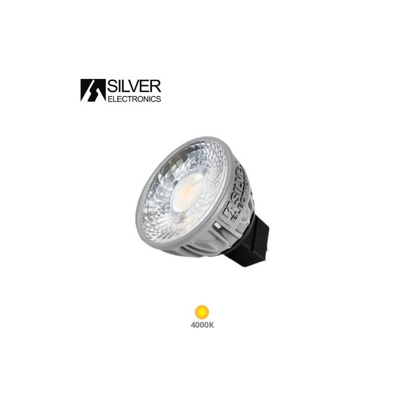 Bombilla Dicroica LED MR16 8w 4000K 600Lm EVO 12V PREMIUM SILVER