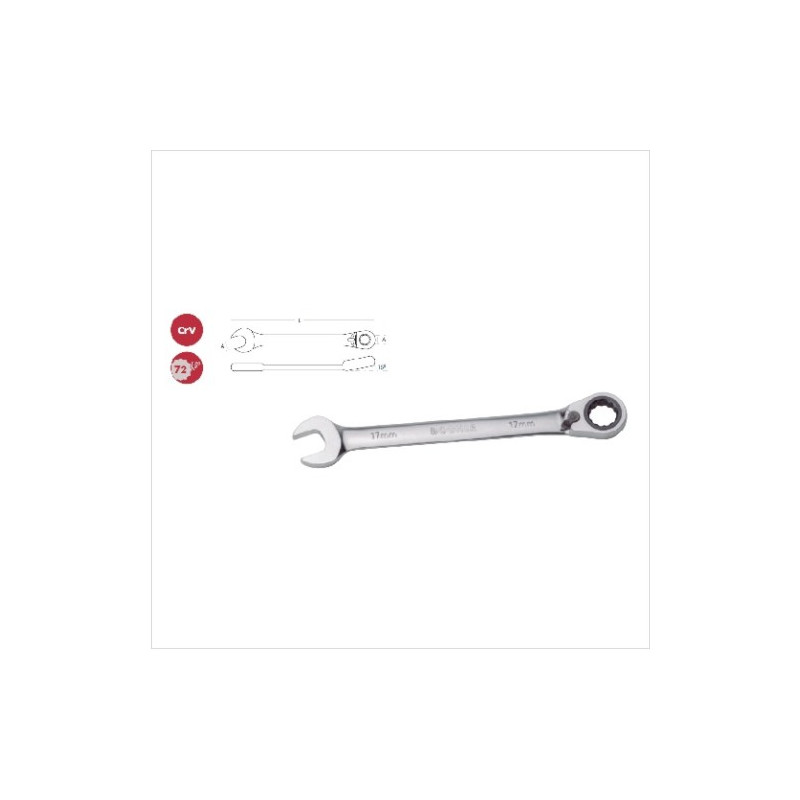 Llave combinada de carraca cromo vanadio 8 mm DOGHER