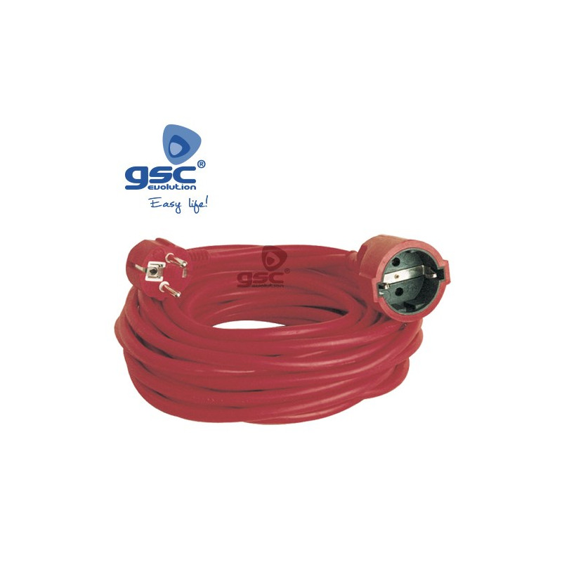 Prolongador 15m 16A 3x1,5mm Schuko Rojo GSC C1/5