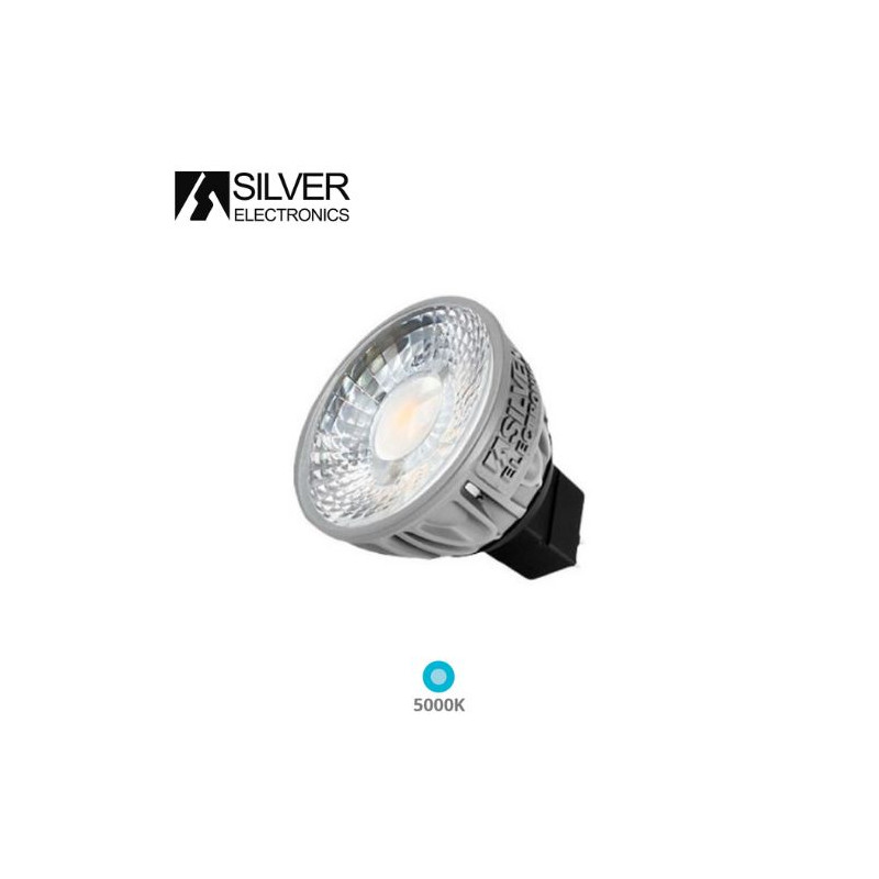Bombilla Dicroica LED MR16 5w 5000K 470Lm Gris PRO 12V PREMIUM SILVER C10