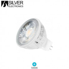 Bombilla Dicroica LED MR16 5w 5000K 470Lm Blanca PRO 12V PREMIUM SILVER C10
